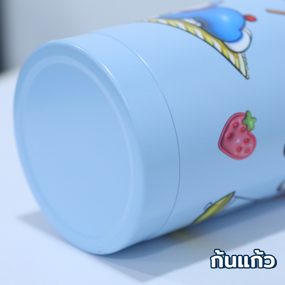 แก้วเก็บความเย็นร้อน ความจุ 530ml สแตนเลส 316 เกรดอาหาร พกพาสะดวก มีฝาปิดและสายคล้องสกรีนลายสุดน่ารัก ราคา ถูกที่สุด ดีลบีเคเค แกลเลอรีภาพที่ 4