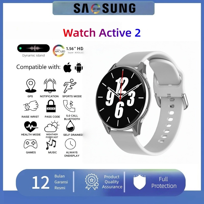 Smartwatch SansungGalaxy Active2 Watch T2pro 1.56HDการวัดอัตราการเต้นของหัวใจ การโทรผ่านบลูทูธ สมาร์
