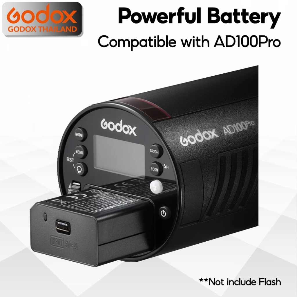 Godox Battery VB30 - USB แบตเตอรี่ สำหรับ Flash AD100Pro, V1, V1Pro, V100, V860III, MF-R76, MF-T76, etc - Godox Thailand รูปที่ 4