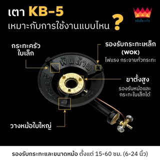 ชุดเตาพร้อมขาตั้งกลม เตาแก๊ส KB5 รุ่นเศรษฐีพันล้าน พร้อมขาตั้งกลม