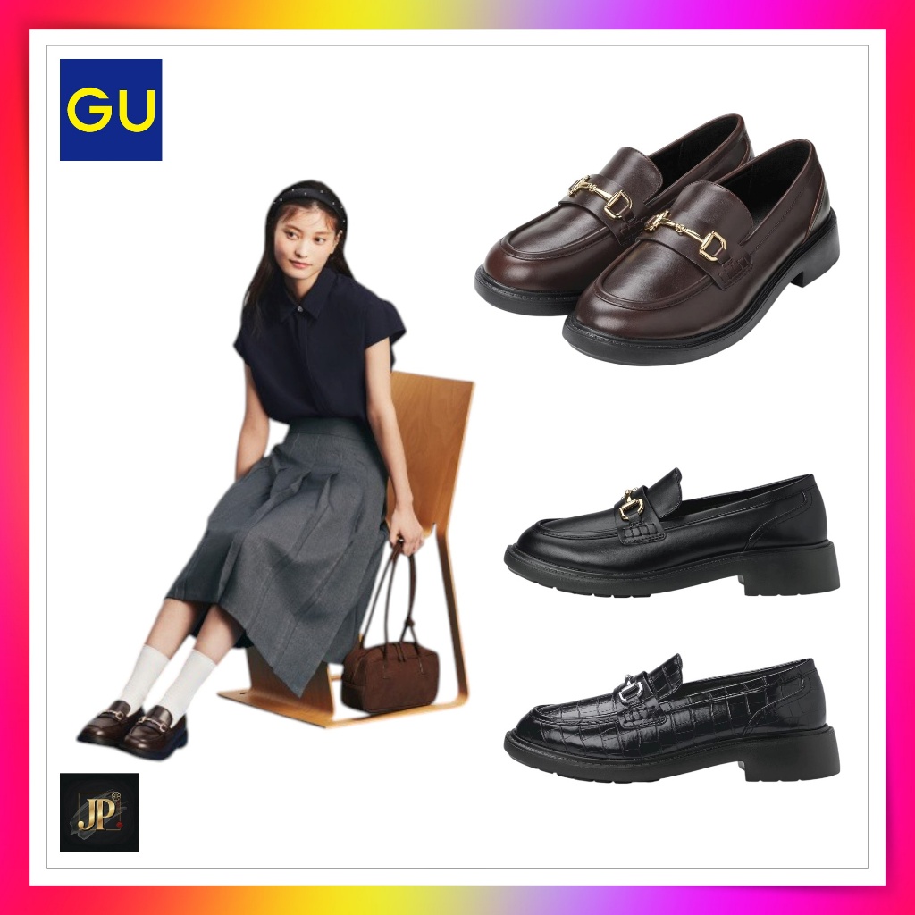 GU รองเท้าลอฟเฟอร์พื้นหนาประดับบิต【GU Volume Sole Bit Loafer】