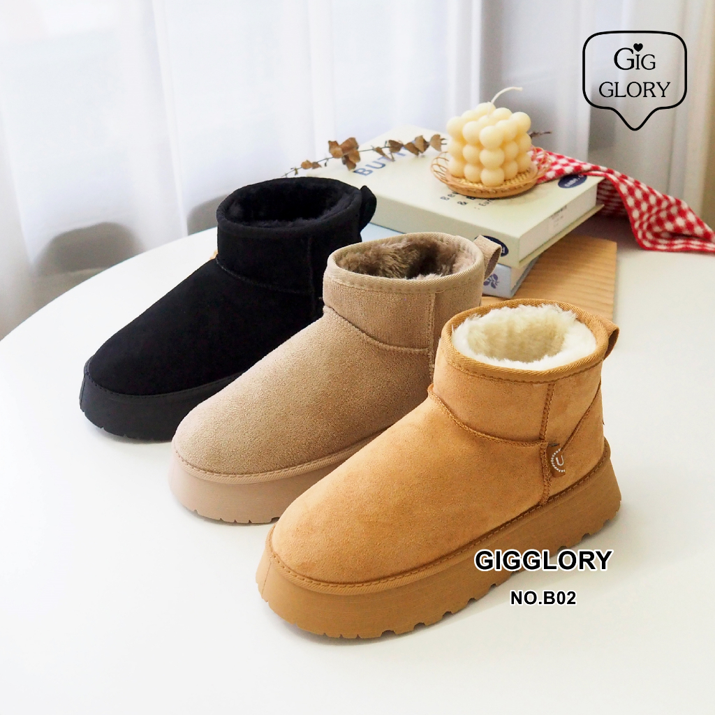 พร้อมส่ง รองเท้าบูทกันหิมะ บุขนนุ่ม (No.B02)