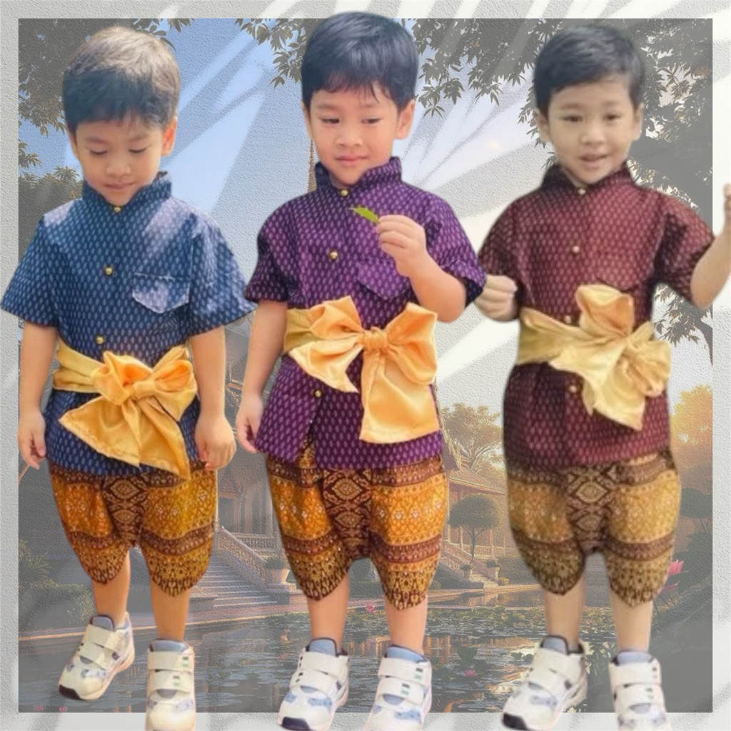 ชุดไทยเด็กผู้ชาย ชุดราชปะแตนเด็ก ชุดพี่หมื่นเด็ก FV32