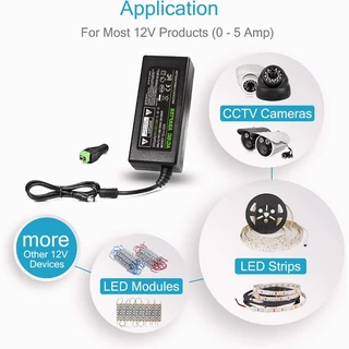 สายชาร์จโน๊ตบุ๊ค AC/DC Adapter 12V 5A 60W (5.5mm*2.5mm) อะแดปเตอร์ AC