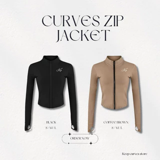 Keep Curves/ CURVE ZIP JACKET เสื้อแจ็คเก็ตแขนยาวรัดรูป