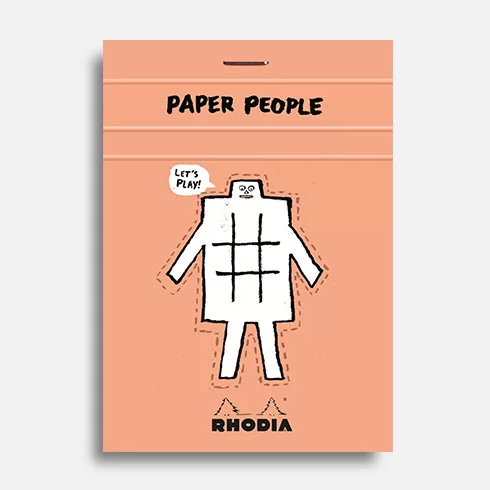 RHODIA N°12 stapled pad 90th anniv x Jean Jullien (C12290C) / สมุดฉีกแบบกริด N°12 ขนาด 3.3x4.7 90 ปี x Jean Jullien
