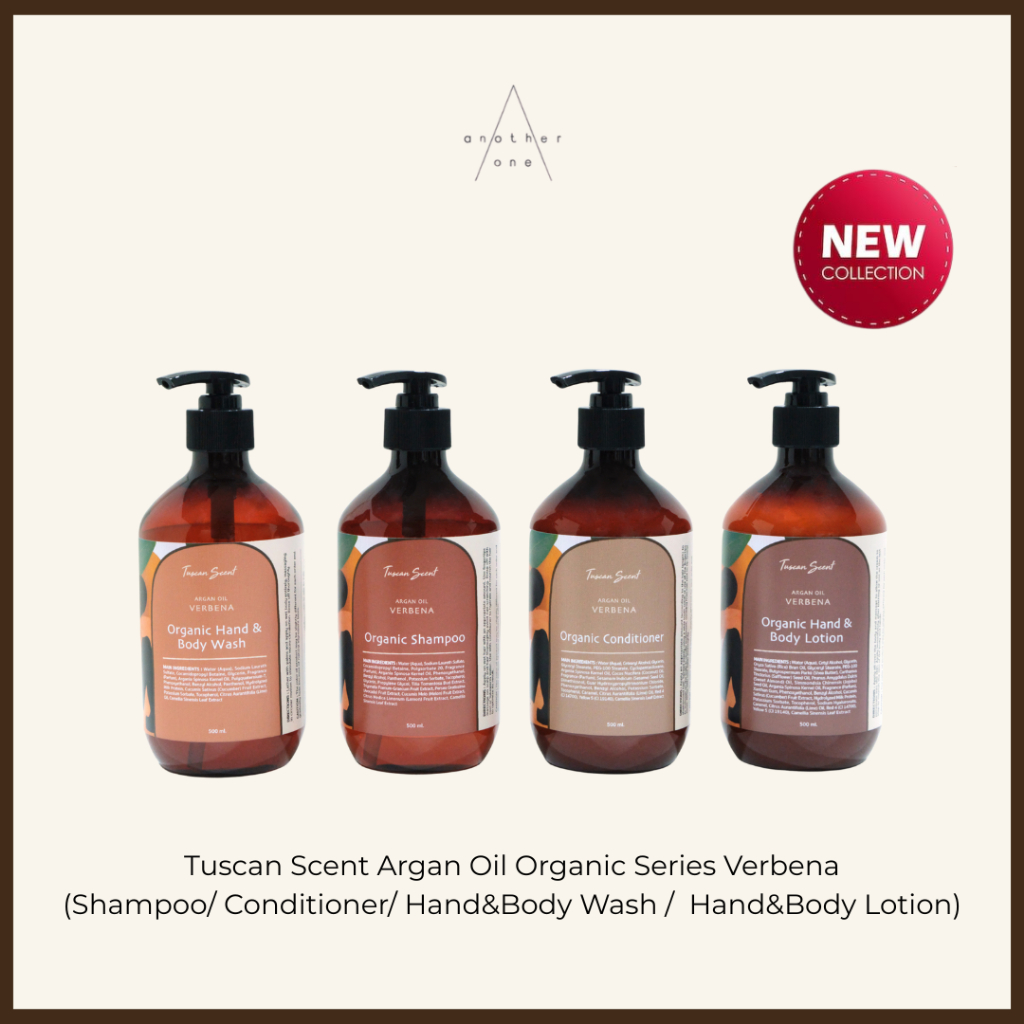 (New Product) TUSCAN SCENT ARGAN OIL ORGANIC VERBENA 500 ml(Shampoo,Conditioner,Body wash,Body lotio
