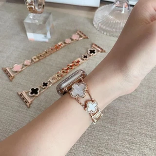 ZMZ สายนาฬิกา Smar twatch สายสแตนเลส โซ่ดอกไม้ สามรถปรับขนาดตามข้อมือได้ 38/40/41(S10)42mm 42/44/45/46/49mm