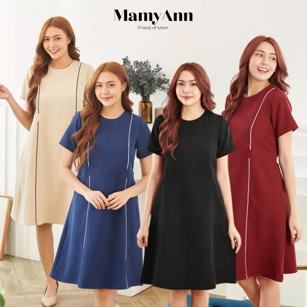 A093 ชุดคลุมท้องให้นม ใส่ทำงาน แบรนด์ MamyAnn ♥ พร้อมส่ง!! มีโค้ดส่วนลด ชุดคลุมท้องใส่ทำงาน ชุดคลุมท้องใส่เที่ยว