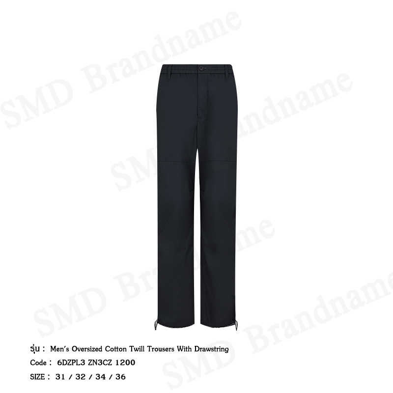 Armani Exchange กางเกงขายาวผู้ชาย รุ่น A/X Men's Oversized Cotton Twill Trousers With Drawstring Code: 6DZPL3 ZN3CZ 1200
