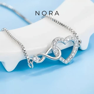 Jewelry สร้อยข้อมือทองคำขาว สีเงิน น่ารัก สร้อยข้อมือสลิงแฟชั่นสำหรับผู้หญิง จี้หัวใจ B251601