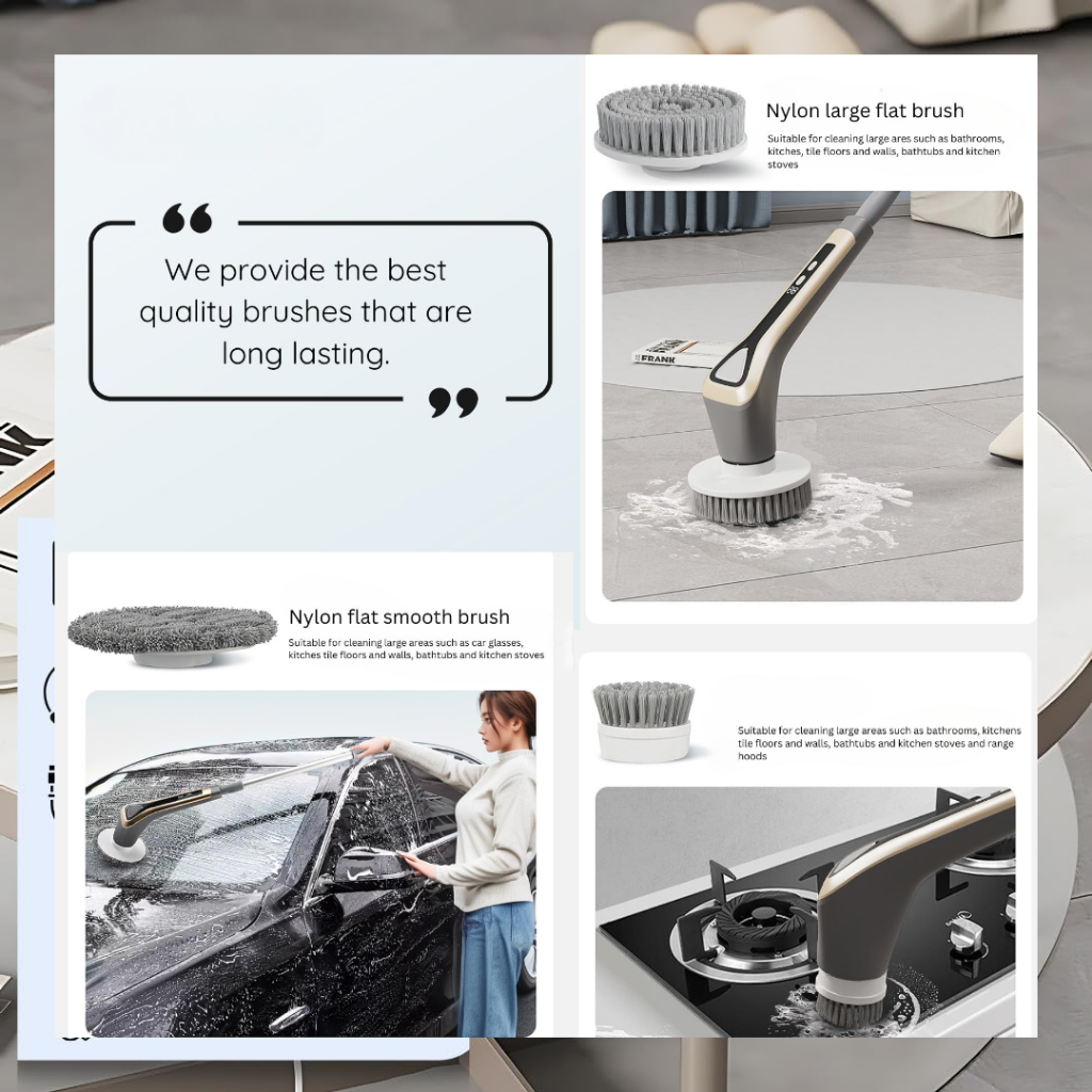 Sqinch แปรงขัดไฟฟ้าไร้สาย 7 in 1 แปรงขัดห้องน้ำไฟฟ้า พร้อมช่องใส่น้ำยาทำความสะอาด ยืดหดได้ แปรงทำความสะอาดไฟฟ้า ล้างรถ - รูปที่ 5