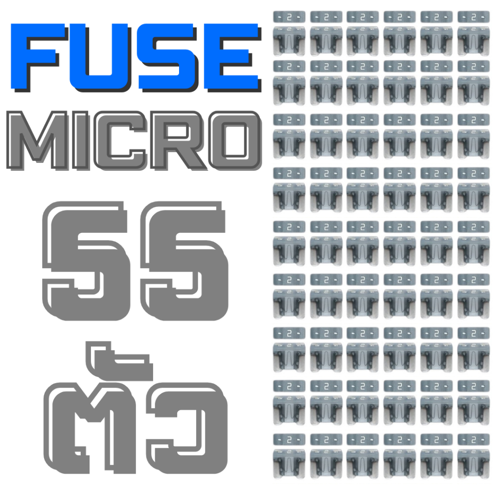 ฟิวส์ 2A MICRO 55 ชิ้น Automotive Car Fuse Box Set (54 Micro 2A Blade Fuses + Fuse Puller)