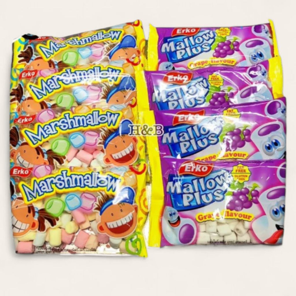 มาร์ชเมลโล่ ตรา Erko (12แถม1ซอง) หลายรสชาติ มาร์ชเมลโลว์ Marshmallows ขนม