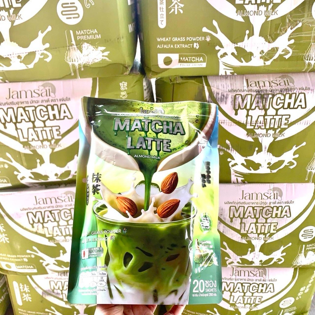 📦📦📦 1 ห่อมี 20 ซอง แจ่มใสมัทฉะลาเต้Matcha Latte Jamsai MatchaLatteAlmondMilkMatcha Latte Jamsai
