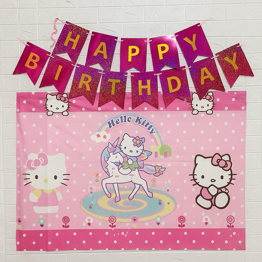 🔥🇹🇭พร้อมส่ง🔥HBD🎂ป้ายผ้าวันเกิดขนาดกว้าง 100cm สูง70cmและป้ายHBD