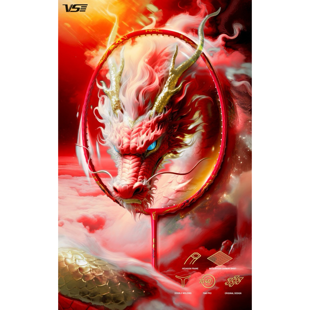 VS ไม้แบดมินตัน รุ่น Dragon Max / Dragon P (แถมครบชุด)