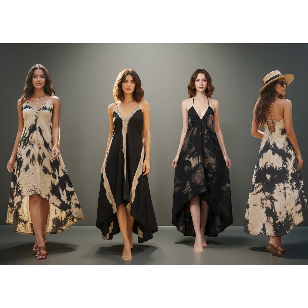 เดรสผูกหลังมัดย้อมสวยแซ่บ อก 40 นิ้ว