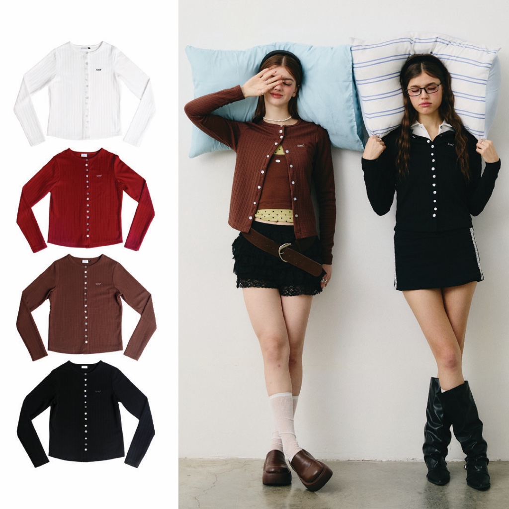 kome.offi (S-3XL) Komé holic cardigan လက်ယက်လေး လက်ရာထိုး/ပိတ်နူးไหมပေါင် ကာဒီဂန်
