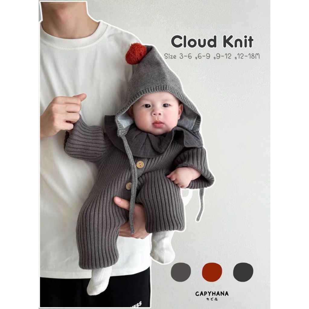 CAPYHANA ชุดกันหนาวเด็กทารก  เสื้อผ้าเด็กอ่อน กันหนาว ชุดไหมพรมแขนยาว ( Cloud Knit )