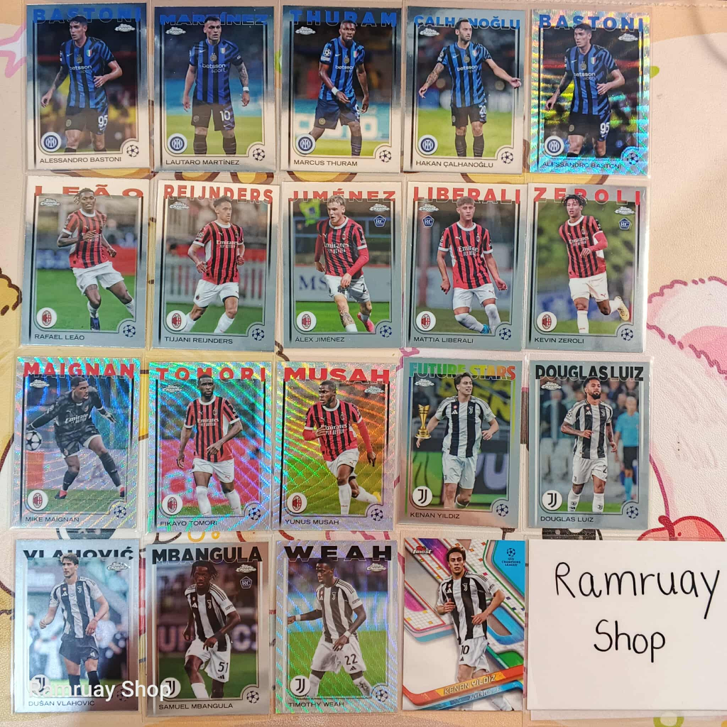 Topps การ์ดนักเตะ UEFA 2024 Calcio Serie A Inter Milan AC Milan Juventus ของแท้ การ์ดบอล ส่งไว