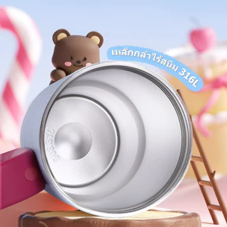 แก้วนํ้าเก็บความเย็น และเก็บความร้อน 750ML จุขนาด 316 สแตนเลส พร้อมหลอด มาพร้อมพวงกุญแจห้อยสุดน่ารัก