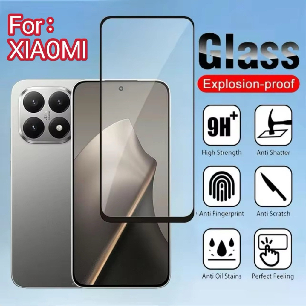 ฟิล์มกระจกเต็มจอ For Xiaomi 15T 15Tpro 14T 14Tpro For Redmi 15C For POCO C85 C75 C65 ฟิล์มกันกระแทก กันรอย ส่งจากไทย