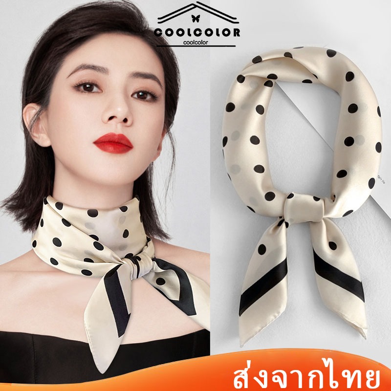 ในไทย💖พิมพ์ผ้าพันคอผ้าไหมที่คาดผมสําหรับผู้หญิงผ้าพันคอผมวงเหมาะสําหรับDressing Up Your Look อเนกประสงค์
