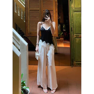Amber Pants 890.- กางเกงขายาวเอวสูงจับจีบ ขากระบอกใหญ ทรงสวย ผ้าหนาทิ้งตัวใส่สบาย
