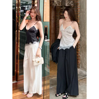 Amber Pants 890.- กางเกงขายาวเอวสูงจับจีบ ขากระบอกใหญ ทรงสวย ผ้าหนาทิ้งตัวใส่สบาย