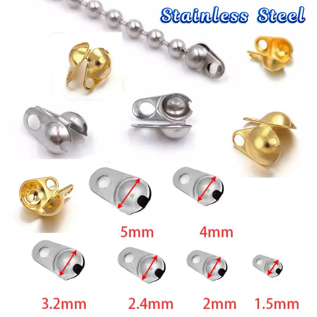 TD135 ตัวเก็บปลายสร้อยสแตนเลส 10 ชิ้น/เซ็ต