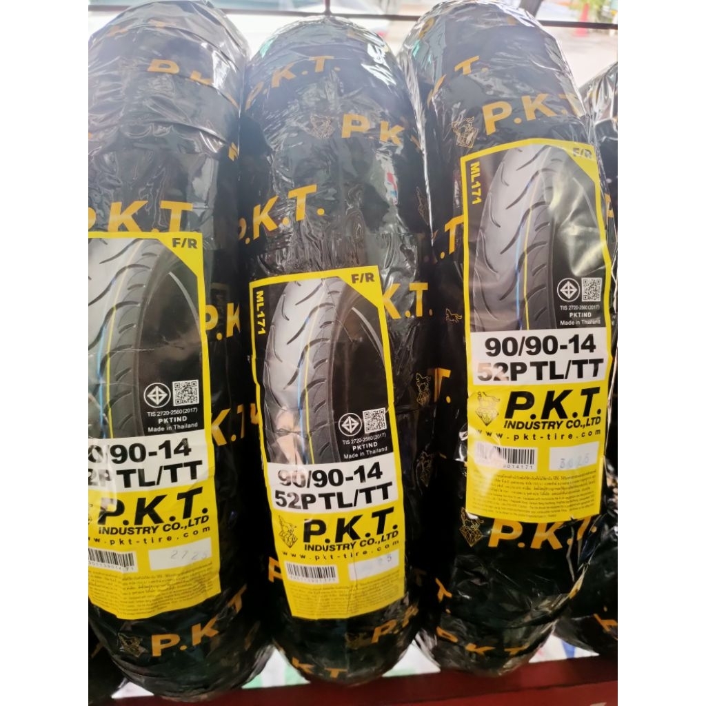 ยางนอก pkt 90/90-14 (TL) แบบไม่ใช้ยางใน 1 เส้น