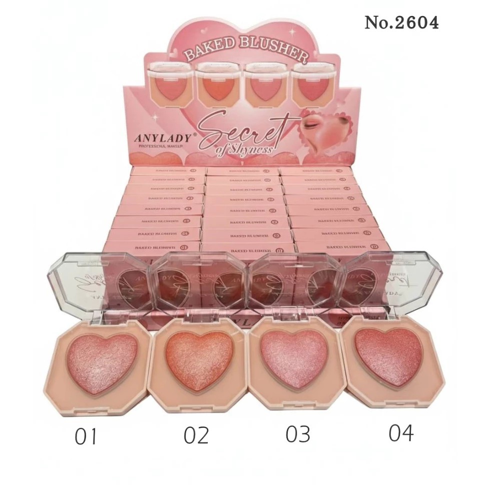 พร้อมส่งค่ะ บลัชออนหัวใจ ANYLADY Secret Of Shyness บลัชออนเพิ่มสีสันให้ใบหน้าดูสดใส No.2604