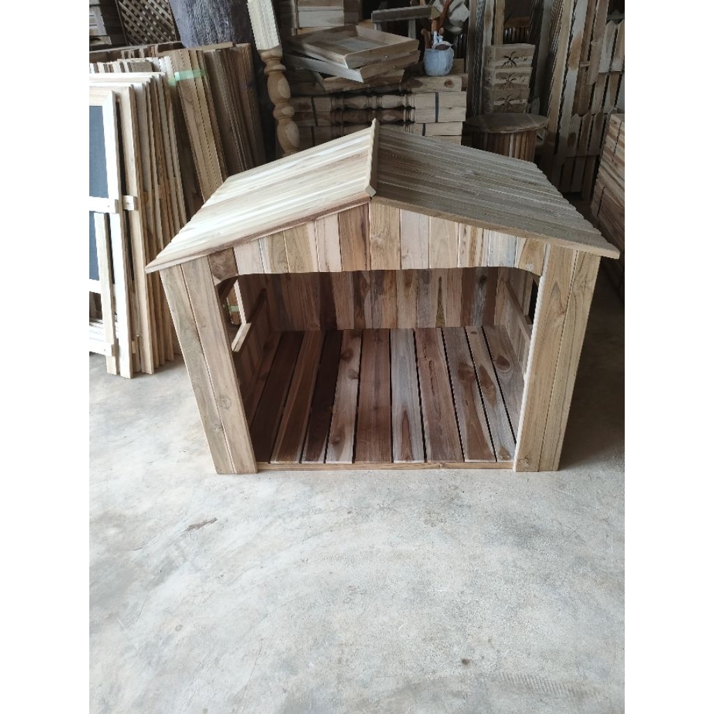 บ้านเต่า,บ้านสุนัข ไม้สัก 70×70×70cm,80×80×80cm,100×100×100cm