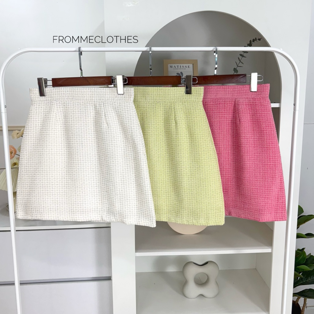 🌈กระโปรงทรงเอผ้าทวิตเนื้อนุ่มXS-5XL