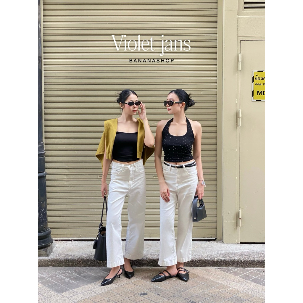 VIOLET JEANS[กางเกงทรงกระบอกเล็ก ผ้ายีนส์ยืดตัวปัง]🌟🌷🧚🏻‍♀️