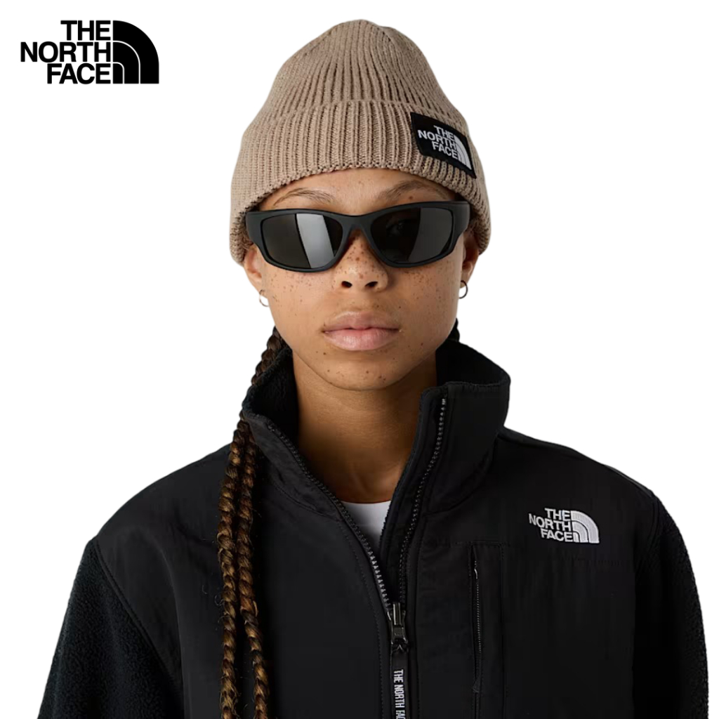 THE NORTH FACE TNF LOGO BOX CUFFED BEANIE - MUSHROOM GREY หมวกบีนนี่ Unisex