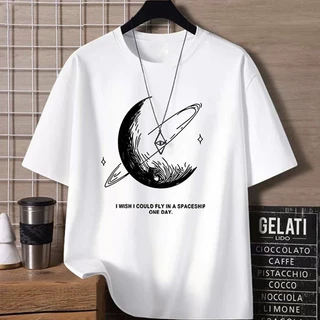 🚚BKK จัดส่งตลอด 24 (ผ้าฝ้าย)oversize unisex เนื้อผ้านุ่มระบายแขนสั้น T-shirt สีดำและสีขาว เสื้อยืดทูโทน เสื
