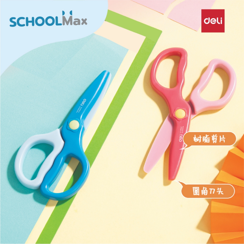 Deli กรรไกรสำหรับนักเรียน กรรไกรใบมีดพลาสติก 120x60มม No.6067 / ด้าม