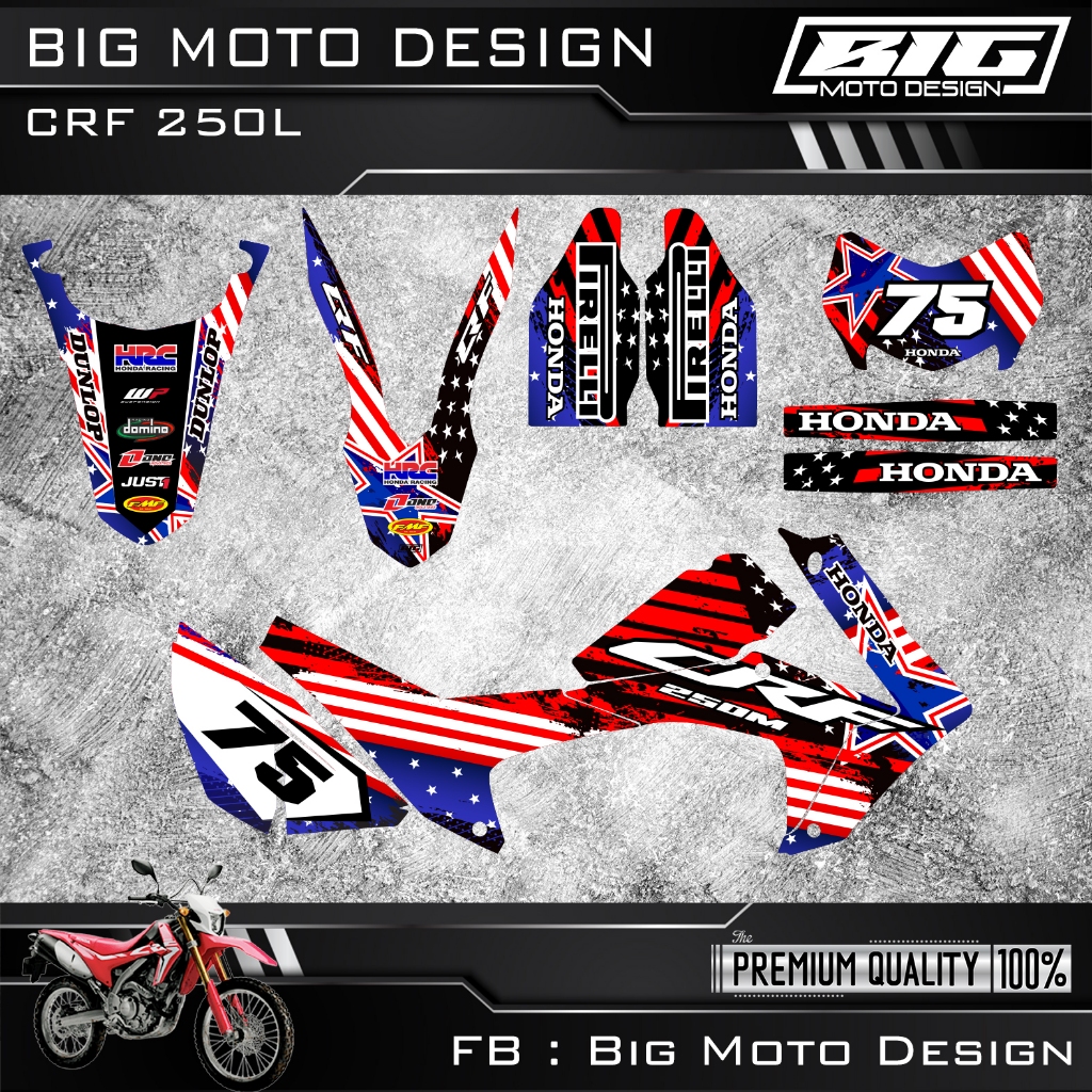 สติ๊กเกอร์ รถวิบาก CRF250l รวมลายสวยๆ เคลือบเงาอย่างดี ปะได้ทั้งคัน เต็มคัน