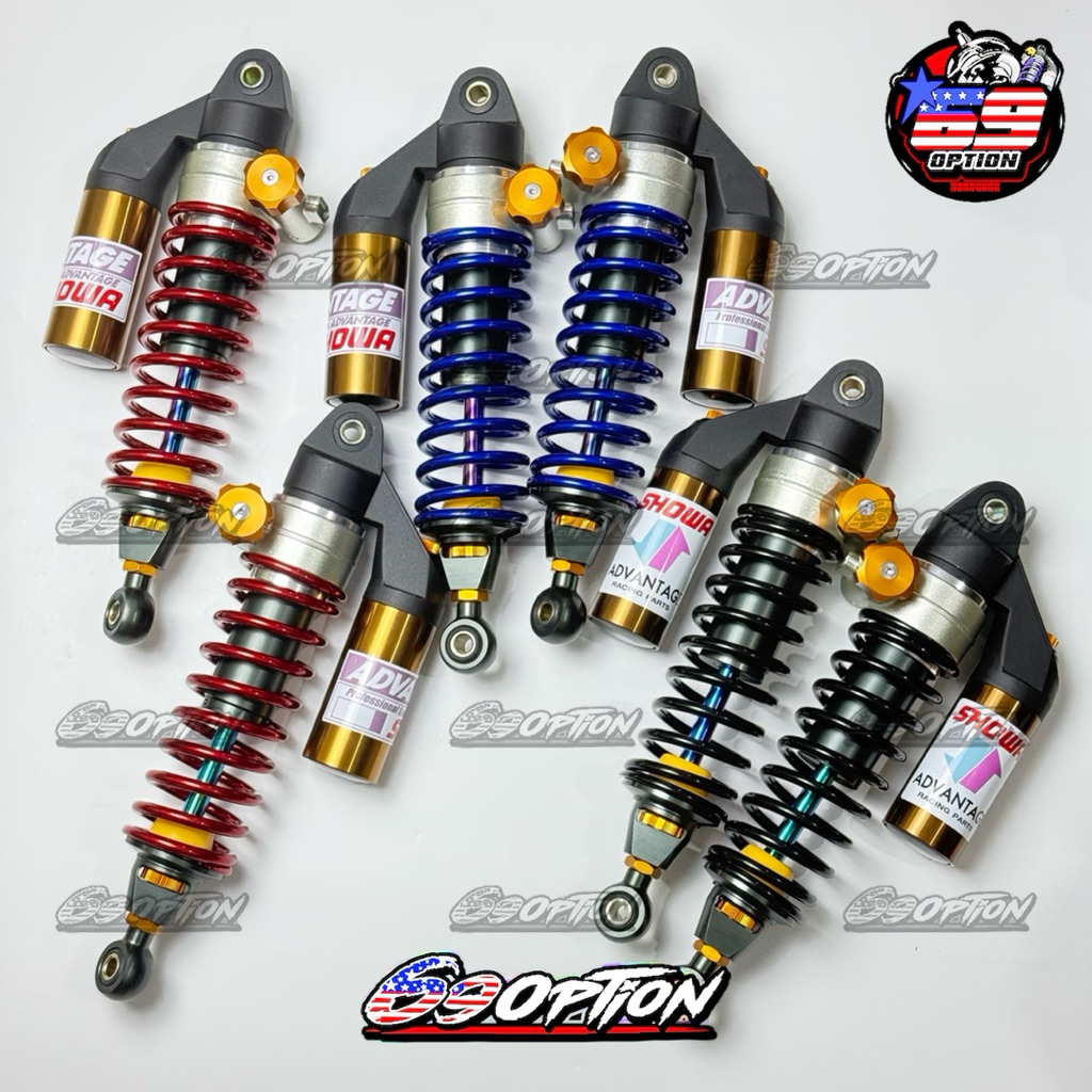 โช๊คหลัง SHOWA  ADVANTAGE แกนรุ้ง ระบบแก๊สแท้ (งานเหมือนแท้ทุกจุด) สูง 330 มิล