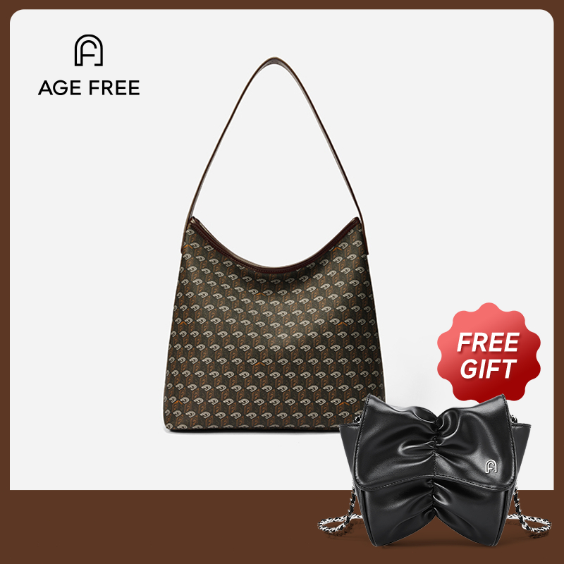 AGE FREE Hobobag กระเป๋าหนังแฟชั่นยอดฮิตรูปแบบสะพายไหล่   มีน้ำหนักเบา สามารถจุของได้เยอะ