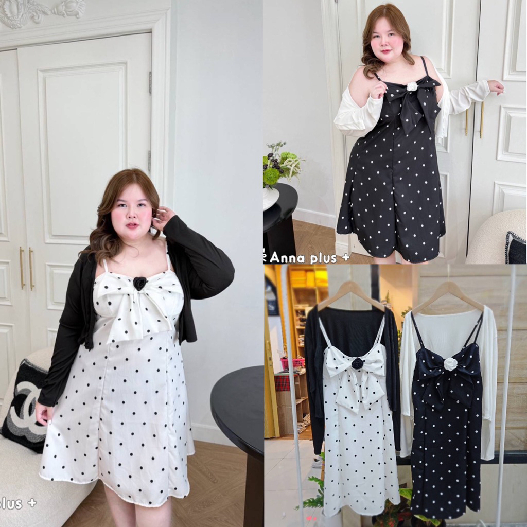 Polka dot set เซ็ตเดรส 2 ชิ้น อก 40-52”