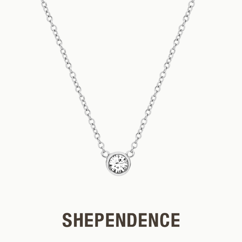 SHEPENDENCE สร้อยคอ LUXE จี้คริสตัล Solene Bezel เงินแท้ S925