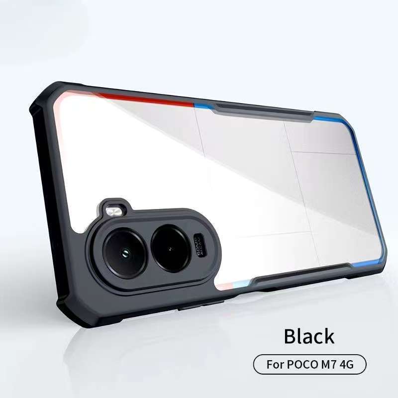 Xiaomi Poco M7 Plus 5G/POCO M7ตรงรุ่น(ส่งในไทย)เคสกันกระแทกขอบสีหลังใสXiaomi POCO M7 Plus 5G/POCO M7