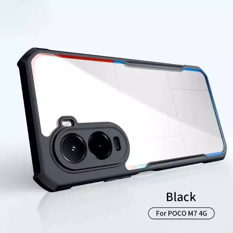 Xiaomi Poco M7 Plus 5G/POCO M7ตรงรุ่น(ส่งในไทย)เคสกันกระแทกขอบสีหลังใสXiaomi POCO M7 Plus 5G/POCO M7 4G
