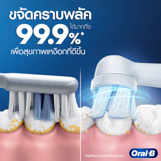 [แพ็คสุดคุ้ม] Oral-B ออรัลบี แปรงสีฟันไฟฟ้า ไอโอ3 + หัวแปรงสำรองสีขาวสำหรับแปรงสีฟันไฟฟ้า คลีน แอนด์ กัม โพรเทกต์ 2 ชิ้น