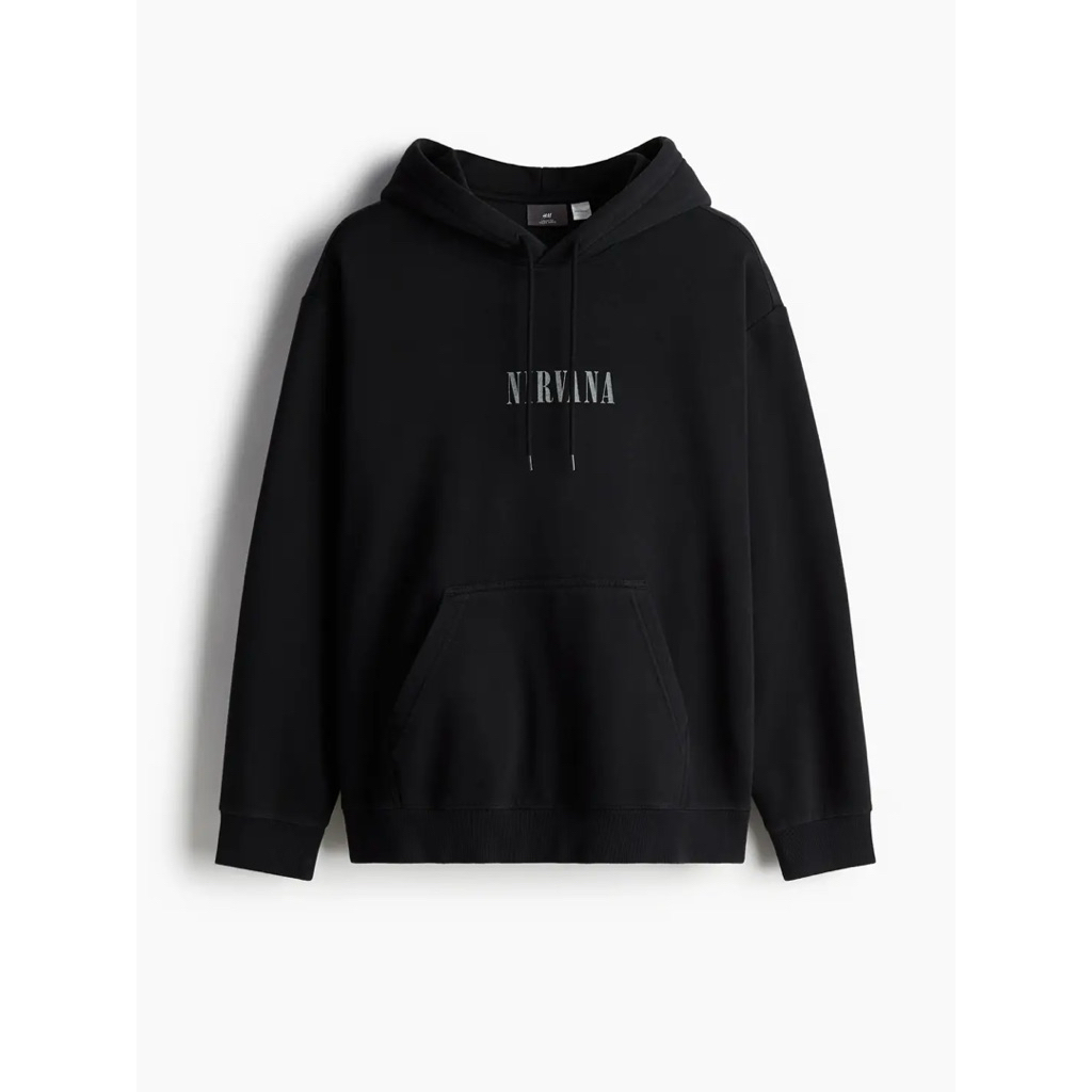 H&M เสื้อฮู้ดพิมพ์ลายทรงโอเวอร์ไซส์ ผู้ชาย (Nirvana)