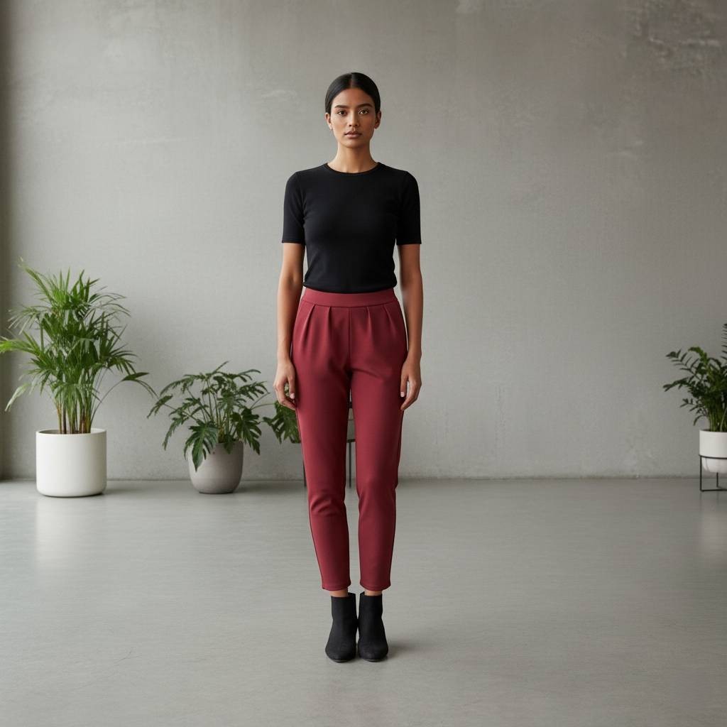 กางเกงทำงานผ้าวูลเวฟ ทรงบอลลูน นุ่ม มีความยืดหยุ่น ระบายอากาศได้ดี ใส่สบาย เอวยางยืด เอว 28-38 นิ้ว - รูปที่ 3