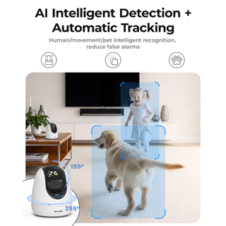 กล้องวงจรปิดอัจฉริยะ Tenda CP3 PRO AI Smart PTZ ความละเอียด 3MP, WiFi 6, ตรวจจับเสียงเด็กร้องไห้, โทรออกด้วยคลิกเดียว